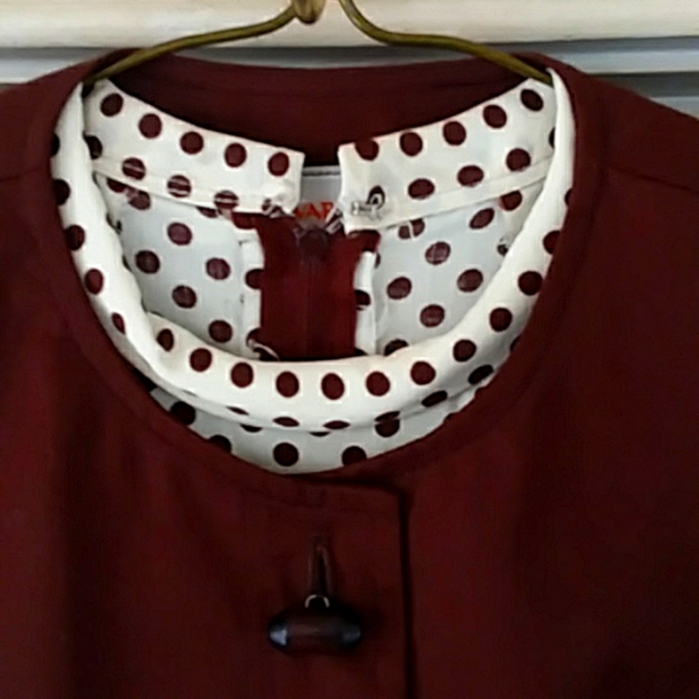Vintage 70s David Warren 2‎ piece dress Chocolate ESTATE Size small